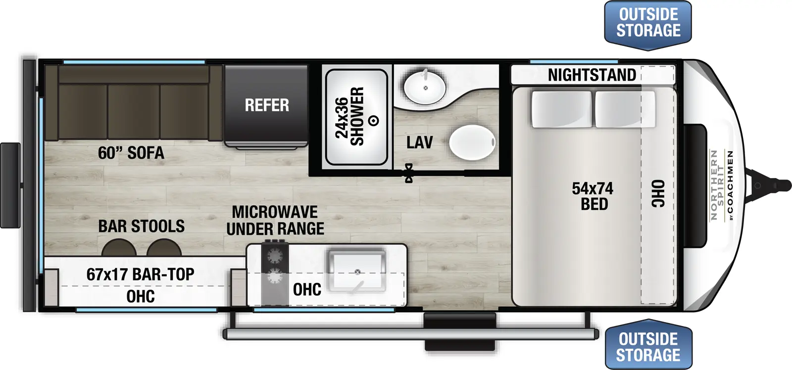Northern Spirit Bijou 15RLB Floorplan